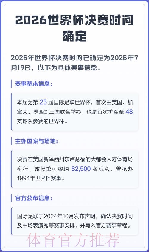 2026世界杯决赛赛程时间表
